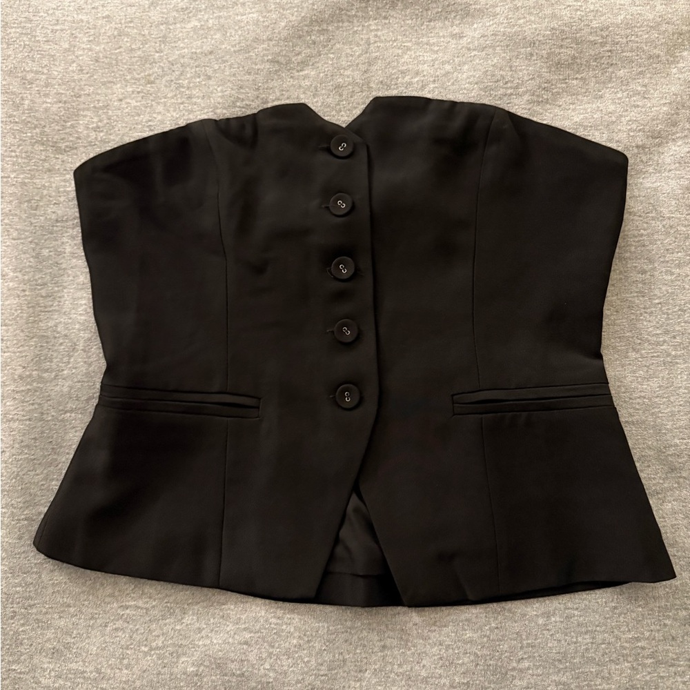 Black Button Up Tube Top